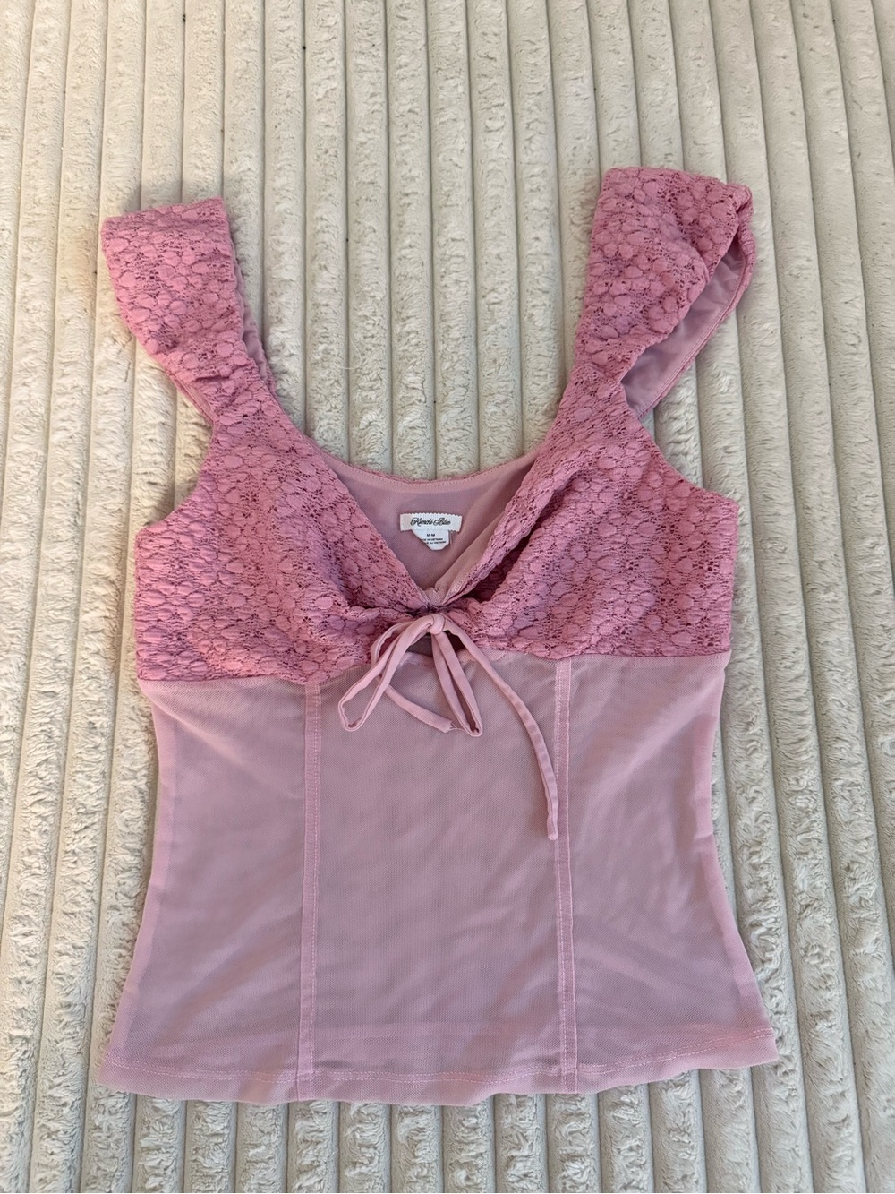 Kimchi Blue Dusty Pink Lace Tie-Front Camisole